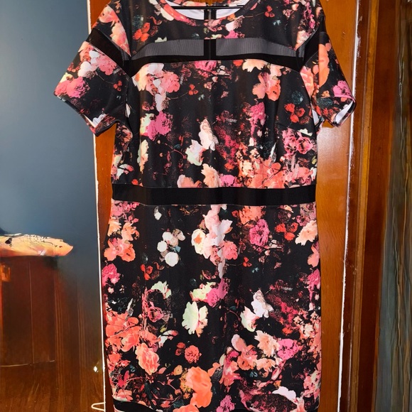 Boutique+ Dresses & Skirts - Floral Mini Dress with mesh inserts